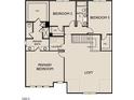 Upstairs floor plan featuring bedrooms, a loft, and a centrally located laundry room for convenience at 713 Compeer Way # 33, Wake Forest, NC 27587