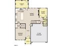 Open-concept floor plan featuring a spacious Gathering room, kitchen with screened patio access, and a two-car garage at 713 Compeer Way # 33, Wake Forest, NC 27587