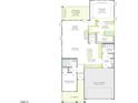 Detailed floor plan showing the layout of the home, including the great room, kitchen, bedrooms, and garage at 152 Serene Xing, Fuquay Varina, NC 27526