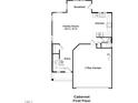 Cabernet first floor plan, displaying the layout of the kitchen, Gathering room, entry, and garage at 503 Hipwood Dr, Zebulon, NC 27597