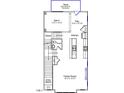Floor plan featuring eat-in kitchen, flex room, kitchen, Gathering room, and powder room at 952 Westerland Way # 142, Durham, NC 27703