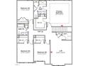Upstairs floor plan with four bedrooms, a loft, and a laundry room at 140 Cordoba Dr, Franklinton, NC 27525
