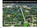 Aerial view showcasing the lot's proximity to Downtown Cary, parks, and other community amenities at 518 Heater Dr # B, Cary, NC 27511
