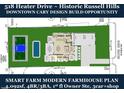Smart farm modern farmhouse plan with a pool, basketball court, and 3 car garage at 518 Heater Dr # B, Cary, NC 27511