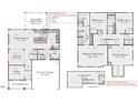 Detailed floor plan showcasing the layout of the home with kitchen, bedrooms, and living spaces at 5905 Genesee Dr., Homesite 6, Durham, NC 27712