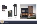 Exterior design featuring light fixtures, a garage door and covered porch at 521 Coleman St, Raleigh, NC 27610
