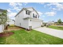 Charming two-story home featuring a two-car garage, well-maintained lawn, and driveway at 58 W Emily Gardens Dr, Selma, NC 27576