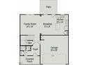Detailed first-floor plan showcasing the Gathering room, breakfast area, kitchen, and garage at 62 Gray Pine Way, Sanford, NC 27332