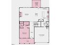 Floor plan of the home's first level, featuring the kitchen, dining, gathering room, and garage at 913 Delano Dr, Knightdale, NC 27545