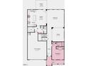 Detailed first floor floorplan showcasing the kitchen, dining and gathering room layout at 121 Seagraves Creek Ln, Holly Springs, NC 27540
