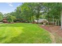 Expansive front yard with lush green grass and mature trees at 9940 Koupela Dr, Raleigh, NC 27614