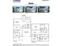 Detailed floor plan showcasing a 5-bedroom, 4-bath, 2-car garage layout with spacious living areas at 1117 Dartford Green Pl, Wake Forest, NC 27587