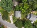 Aerial shot of a home surrounded by mature trees, showcasing its private lot at 112 Autumn Ridge Dr, Knightdale, NC 27545