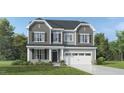 Charming two-story home with stone accents, a front porch, and an attached two-car garage at 1508 Wader Cir, Knightdale, NC 27545