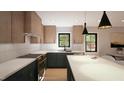 Bright kitchen with modern appliances, stylish cabinets, a large island, and ample counter space for cooking at 1017 N Buchanan Blvd # C, Durham, NC 27701