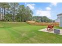 Large backyard with a well-maintained lawn and a wooden fence, great for outdoor activities at 1471 Carlton Links Dr, Fuquay Varina, NC 27526