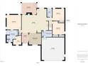 Detailed floor plan layout with labeled rooms and measurements for the first floor at 100 S Sunset Ridge Dr, Willow Springs, NC 27592
