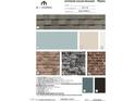 Exterior color package featuring Weathered Wood roof shingles and Rain SW 6219 siding at 1204 Sparkling Lake Dr # 20, Apex, NC 27523