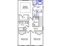 Second-floor plan featuring a primary bedroom, two additional bedrooms, hall, and laundry area at 2106 Pink Peony Cir # 146, Durham, NC 27703
