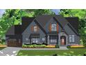Rendering of a charming craftsman home with gray siding, stone accents, and a beautifully landscaped front yard at 30 Cherry Bark Dr, Youngsville, NC 27596