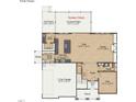 An open floor plan featuring a kitchen, cafe, Gathering room, grill deck, and two-car garage at 56 Alex Farm Ct # 24, Zebulon, NC 27597