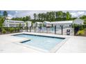 Beautiful kiddie pool surrounded by fencing and seating, perfect for Gathering fun at 601 Rockwater Path, Durham, NC 27713