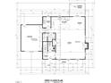 First floor plan showing layout of foyer, living room, kitchen, dining area, and garage at 449 Water Tower Rd, Moncure, NC 27559