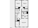 Upstairs floorplan featuring three bedrooms, including the owner's suite, two baths, a laundry, and linen closet at 2726 Sammish Way, Wake Forest, NC 27587