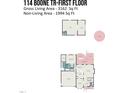 First floor features primary bedroom, kitchen, living room, dining room, and garage at 114 Boone Trl, Garner, NC 27529
