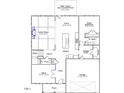 Detailed floor plan showcasing the layout of the first floor, including kitchen, Gathering room, and office at 235 N Maple Walk Dr # 220, Garner, NC 27529