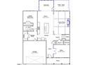 Detailed first floor plan showcases kitchen, living room, eat-in, office, powder room, and garage entry at 358 N Maple Walk Dr # 244, Garner, NC 27529