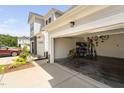 Two-car garage with bikes and storage at 150 Gosford Ln, Garner, NC 27529
