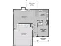 First-floor plan featuring an open-concept layout with a great room, kitchen, and two-car garage at 10 Malbec Way, Youngsville, NC 27596