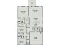 Well-designed floor plan showcasing the layout of a three bedroom home with an open-concept living area at 104 E American Marigold Dr # 59, Benson, NC 27504