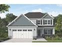 Charming two-story home with stone accents, gray siding, and a two-car garage in a landscaped yard at 20 Malbec Way, Youngsville, NC 27596