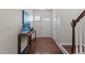 Entryway features hardwood floors and a stylish console table at 948 Consortium Dr, Raleigh, NC 27603