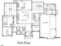 An open concept floor plan features a large kitchen, pantry, and 3-car garage at 6908 Bent Pine Pl, Raleigh, NC 27615