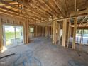 Unfinished living room with access to the backyard through a sliding glass door and ample natural light at 76 Tuskeegee Dr, Smithfield, NC 27577