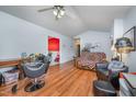 Spacious living room with hardwood floors, and comfortable seating, perfect for relaxing and entertaining at 1261 Grovewood Dr, Clayton, NC 27520