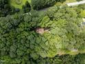 A densely wooded homesite is surrounded by lush greenery and mature trees at 9709 Greenfield Rd, Chapel Hill, NC 27516