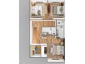 Upstairs floor plan displaying three bedrooms with a staircase leading to laundry facilities at 17 Runneymede Pl, Smithfield, NC 27577
