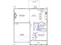 Detailed first-floor layout showcasing an open-concept kitchen and Gathering room at 85 Plantation Dr, Youngsville, NC 27596