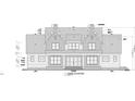 Technical front elevation blueprint showcasing the home's architectural details, dimensions, and materials at 3916 Cedar Knolls Drive Dr, Youngsville, NC 27596