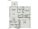 Floor plan showing a 3 bedroom 2 bath home with 2 car garage, kitchen, nook, Gathering room and patio at 367 Deodora Lane Ln, Cameron, NC 28326