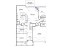 Layout of the first floor highlighting a spacious kitchen, Gathering room, and breakfast nook at 105 Guardian St, Youngsville, NC 27596