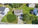Spacious home surrounded by a lush green yard, mature trees, and a long driveway at 211 Cloverdale Dr, Durham, NC 27703