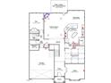 First floor layout featuring open floor plan, kitchen, breakfast area, Gathering room, and garage at 115 Guardian St, Youngsville, NC 27596