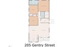 Home floorplan featuring kitchen, living room, bedrooms, bathrooms, porch, and dining area at 205 Gentry St, Roxboro, NC 27573