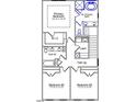 Detailed floor plan showcasing bedroom layouts, bathrooms, and laundry room locations at 2118 Pink Peony Cir # 151, Durham, NC 27703