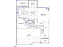 Detailed first floor floorplan showing the kitchen, garage, bedrooms, and living spaces at 4106 Sweet Ivy Lndg # 179, Durham, NC 27703